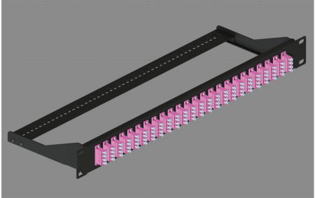 với LC Quad - Bảng phân phối 1RU được tải với bộ chuyển đổi LC Quad (96 sợi)